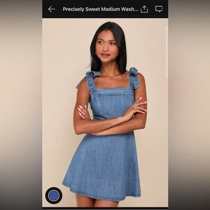 Precisely Sweet Medium Wash Tie-Strap Denim Mini Dress